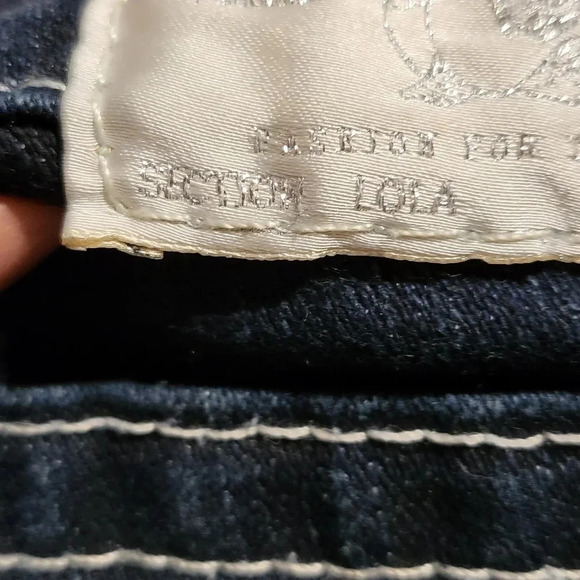 True Religion Lola Jeans Sequin Pocket Logo Cut:603155 style:104H06CI #0014 - Picture 9 of 10